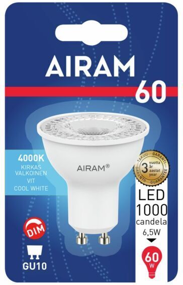 Airam LED PAR16, 4000K, 425 lm, GU10 sokkel - Image 2