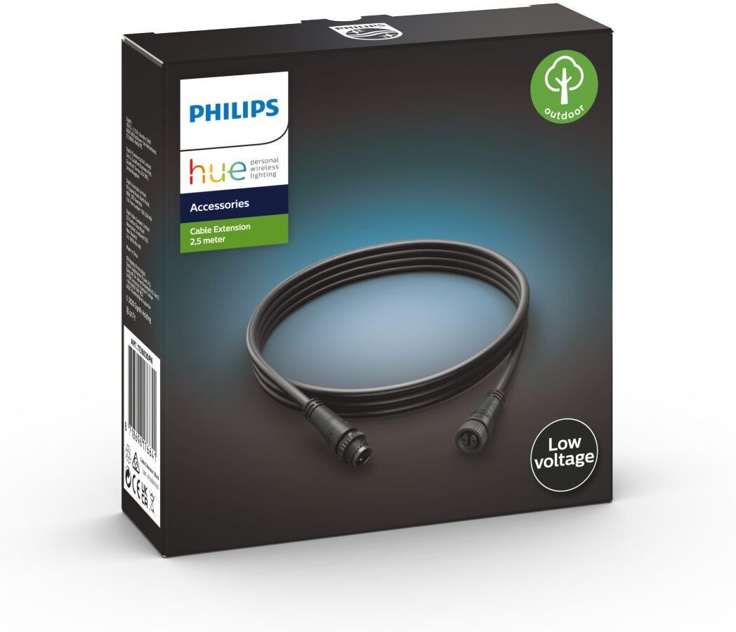 Philips HUE välistingimustes kasutatav pikenduskaabel, 2,5 m, must - Image 2