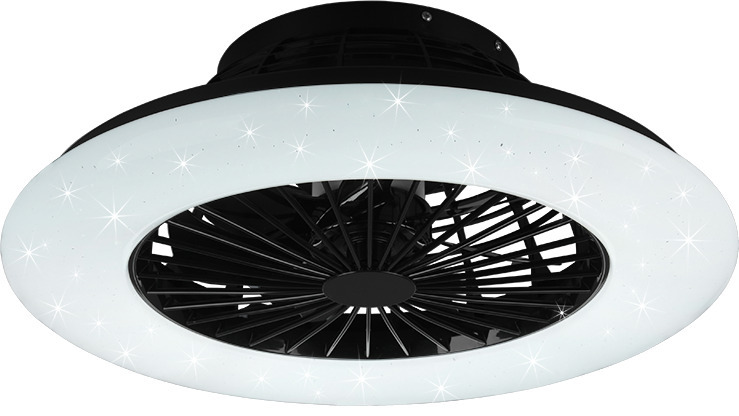 Trio Stralsund -LED-ventilaatorlamp 50 cm, 30 W, matt must - Image 2