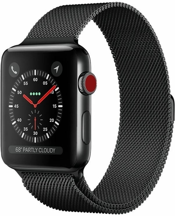 Wave teras Punutud rihm, Apple Watch 42 / 44 / 45 / 46 / 49 mm, must - Image 3