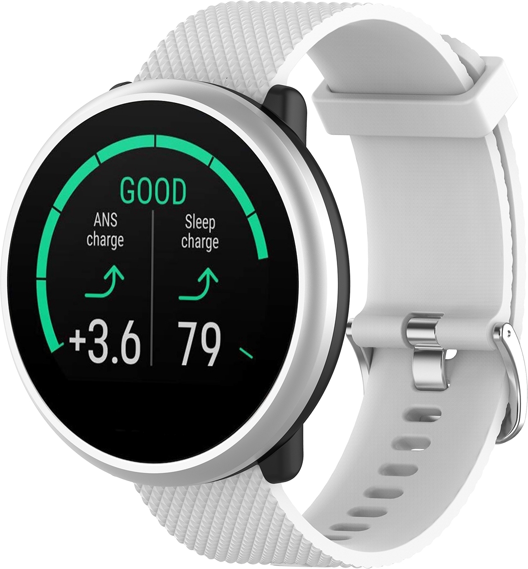 Wave silikoonrihm 20 mm, nutikellade ja spordikellade jaoks valge - Image 5