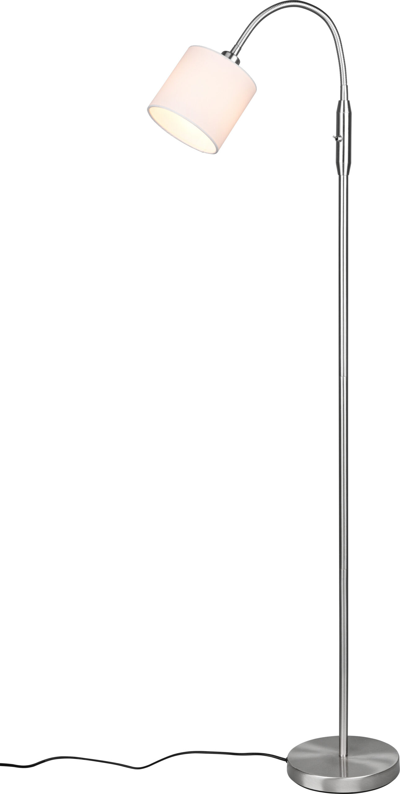 Trio Tommy põrandalamp, 1-osaline, E14, harjatud teras/valge - Image 2