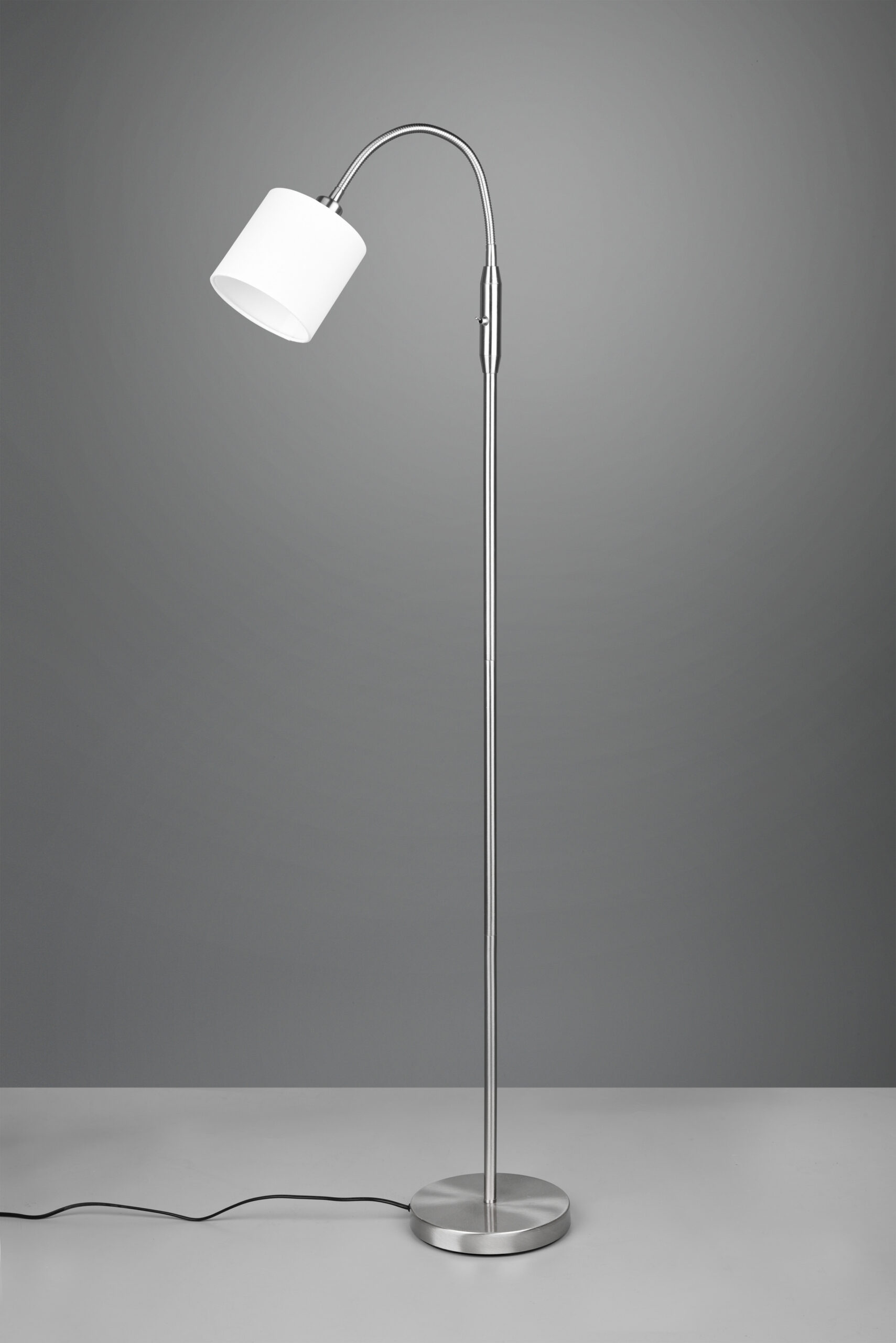 Trio Tommy põrandalamp, 1-osaline, E14, harjatud teras/valge - Image 4