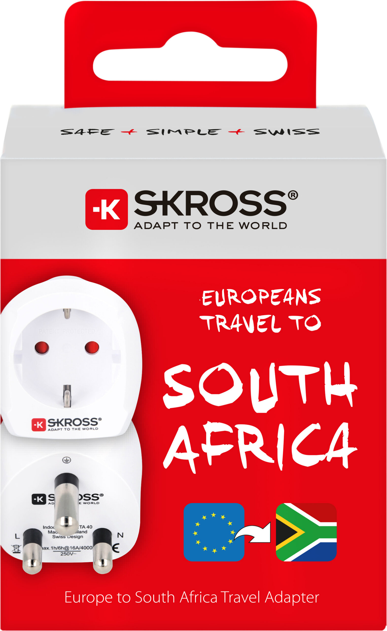 SKROSS Combo adapter Lõuna-Aafrika ja Euroopa reisiadapter - Image 4
