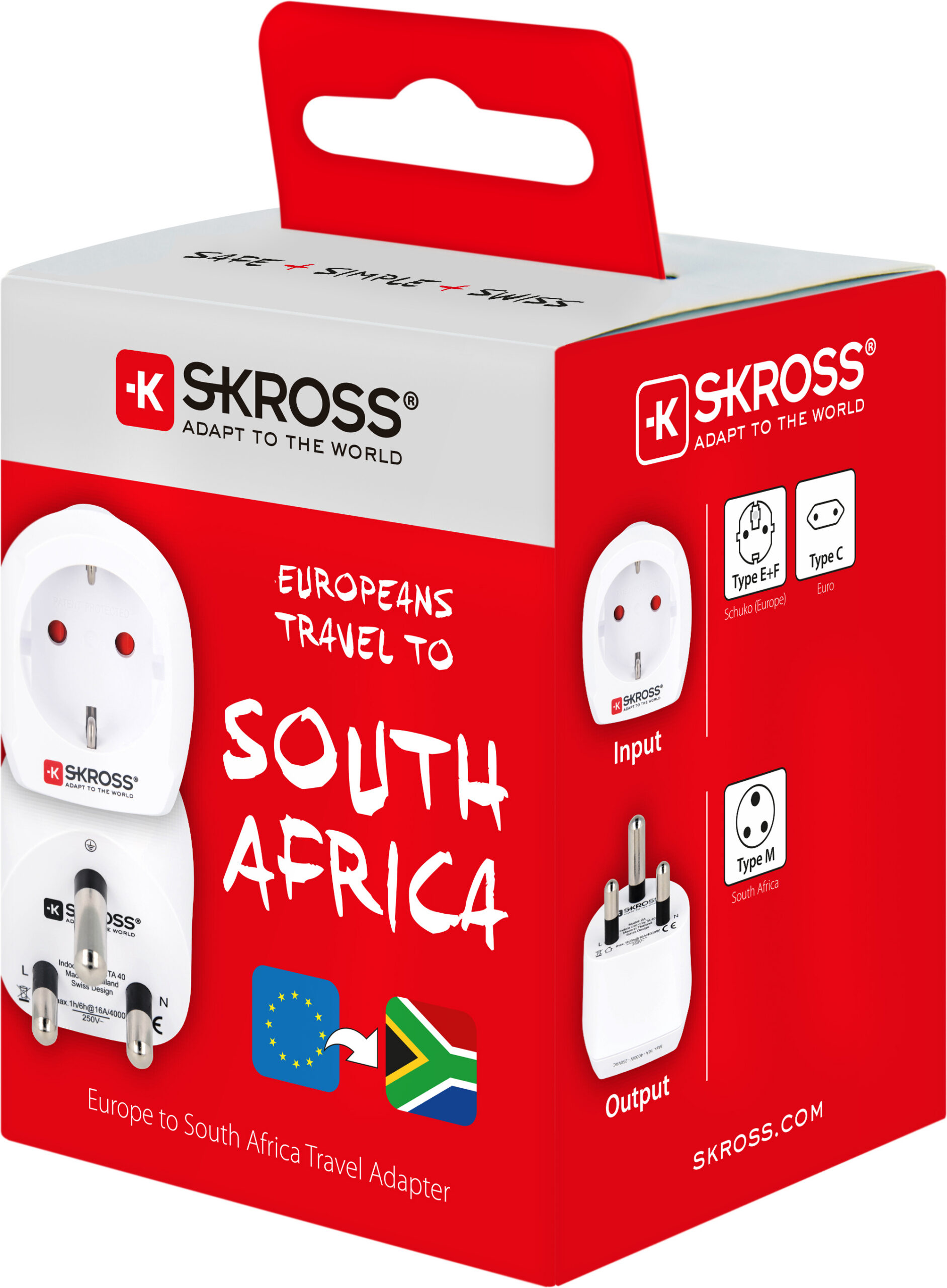 SKROSS Combo adapter Lõuna-Aafrika ja Euroopa reisiadapter - Image 5