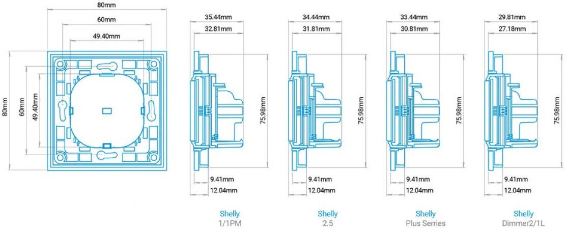 Shelly Wall Switch 2 -seinalüliti, valge - Image 5