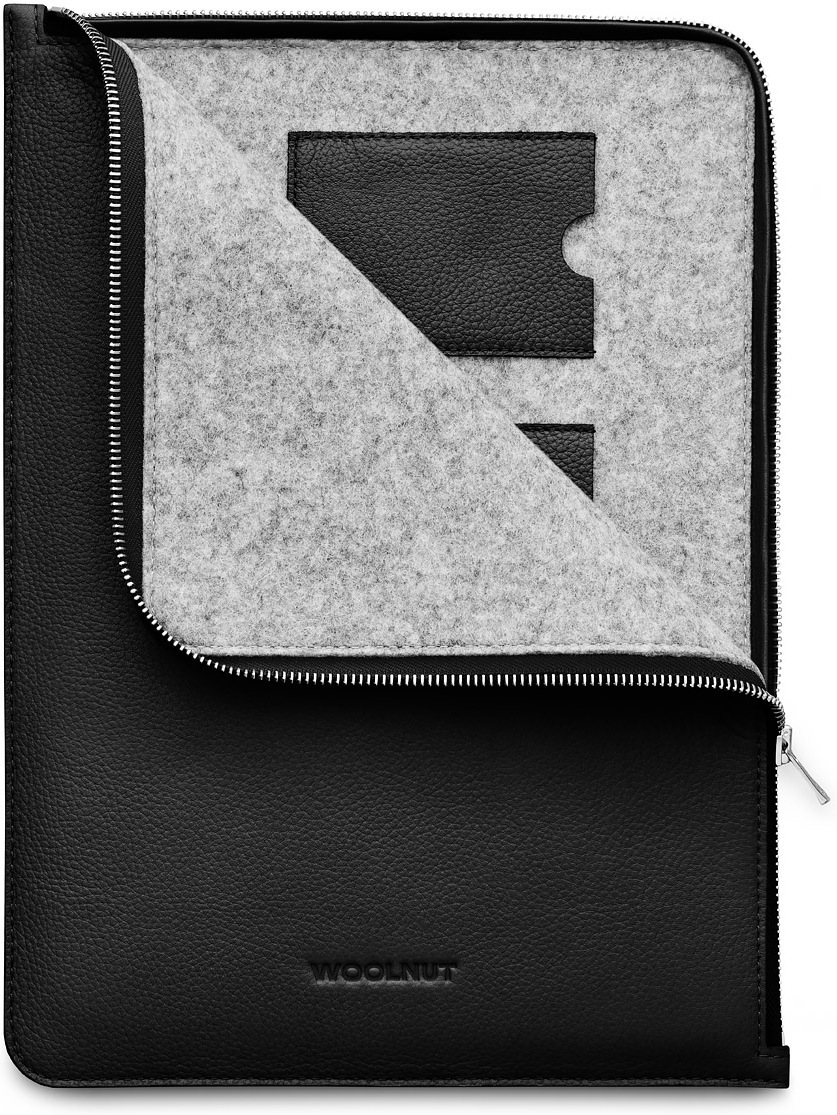 Villpähkliga nahkümbris 13/14-tollisele MacBook-ile, must - Image 3