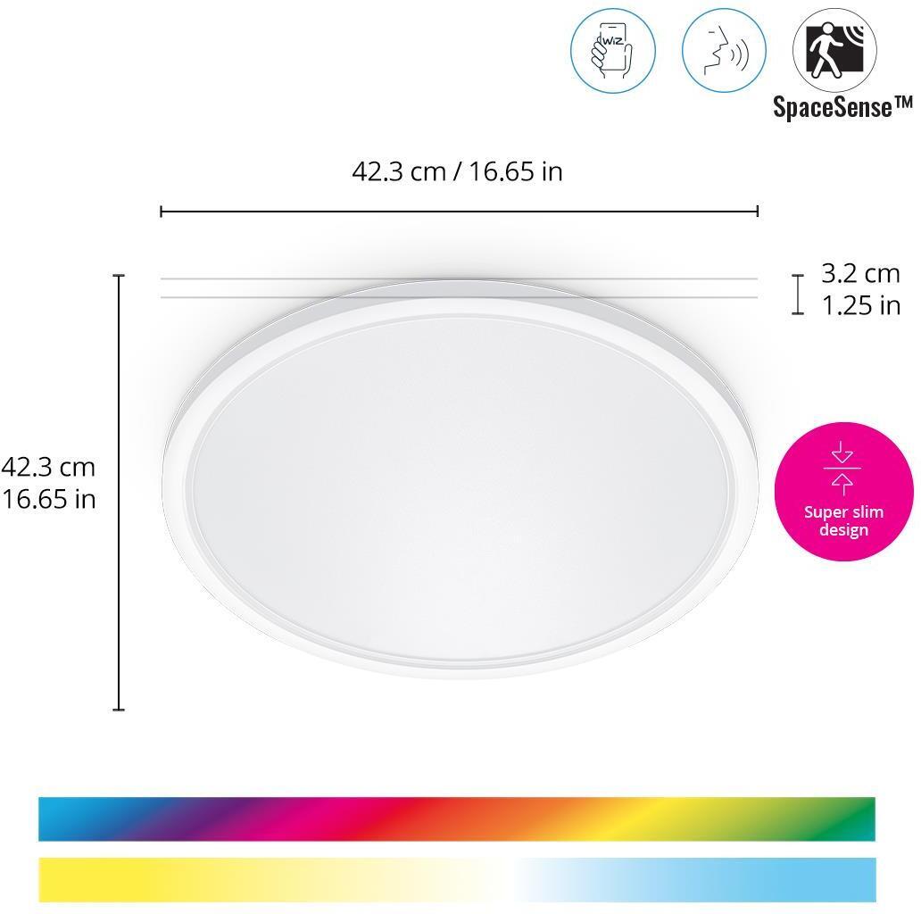 WiZ SuperSlim laevalgusti, ümmargune, valge, WiFi, 22 W, RGB, 2200-6500 K, 2600 lm - Image 4