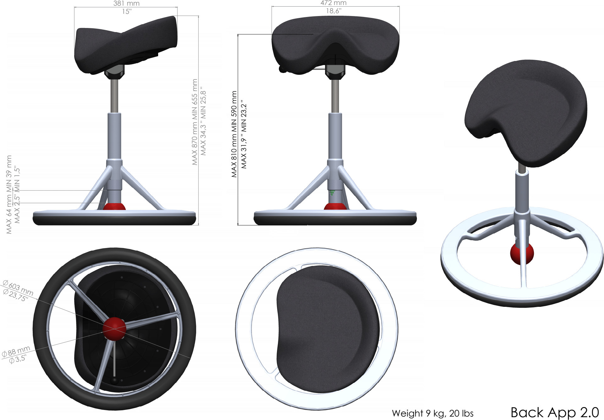 Backapp Smart Alcantara aktiivtool, must, musta palliga - Image 2