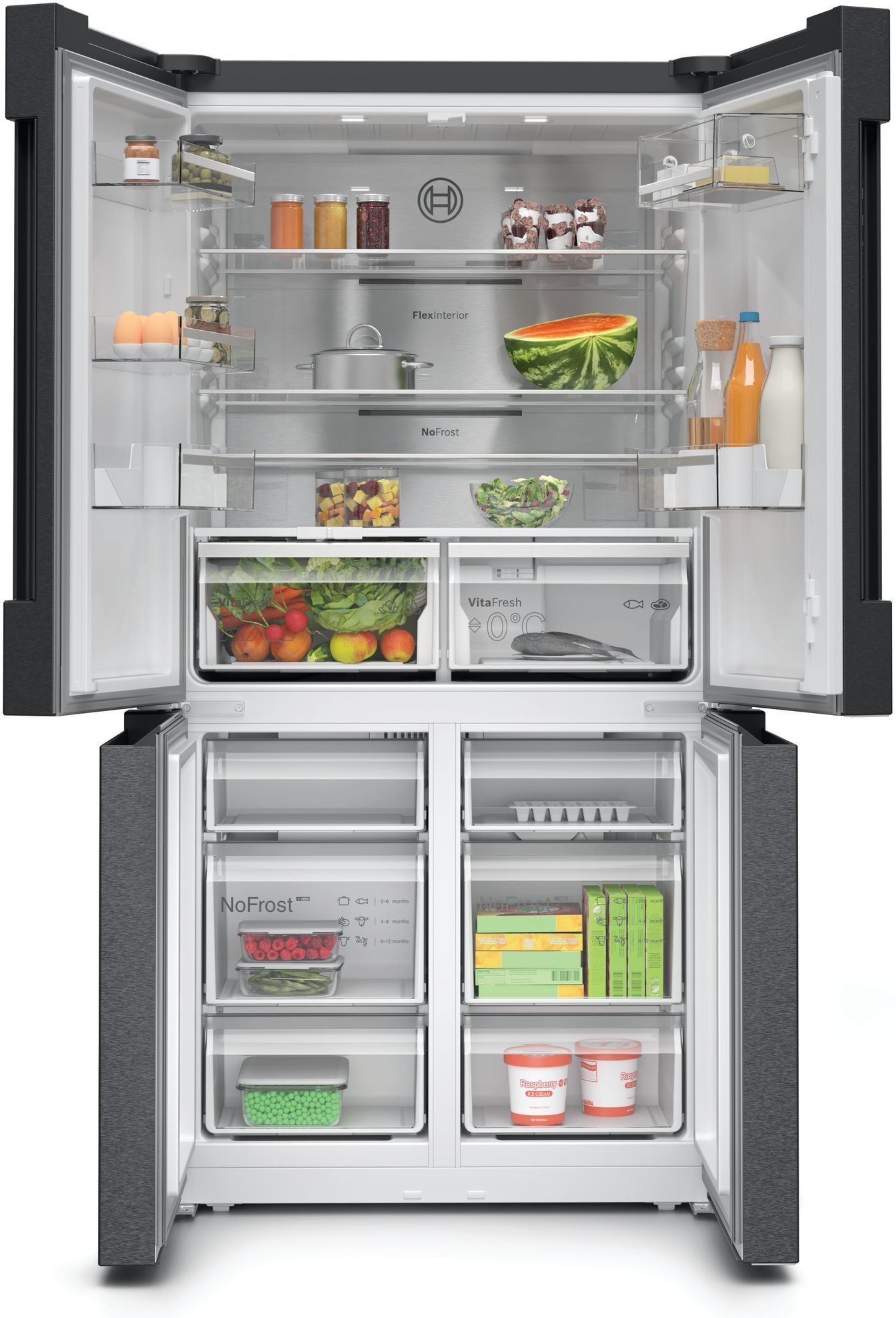 Bosch KFN96AXEA Serie 6 prantsuse uksega kõrvutiasetsev helisalvesti, must Teras - Image 2