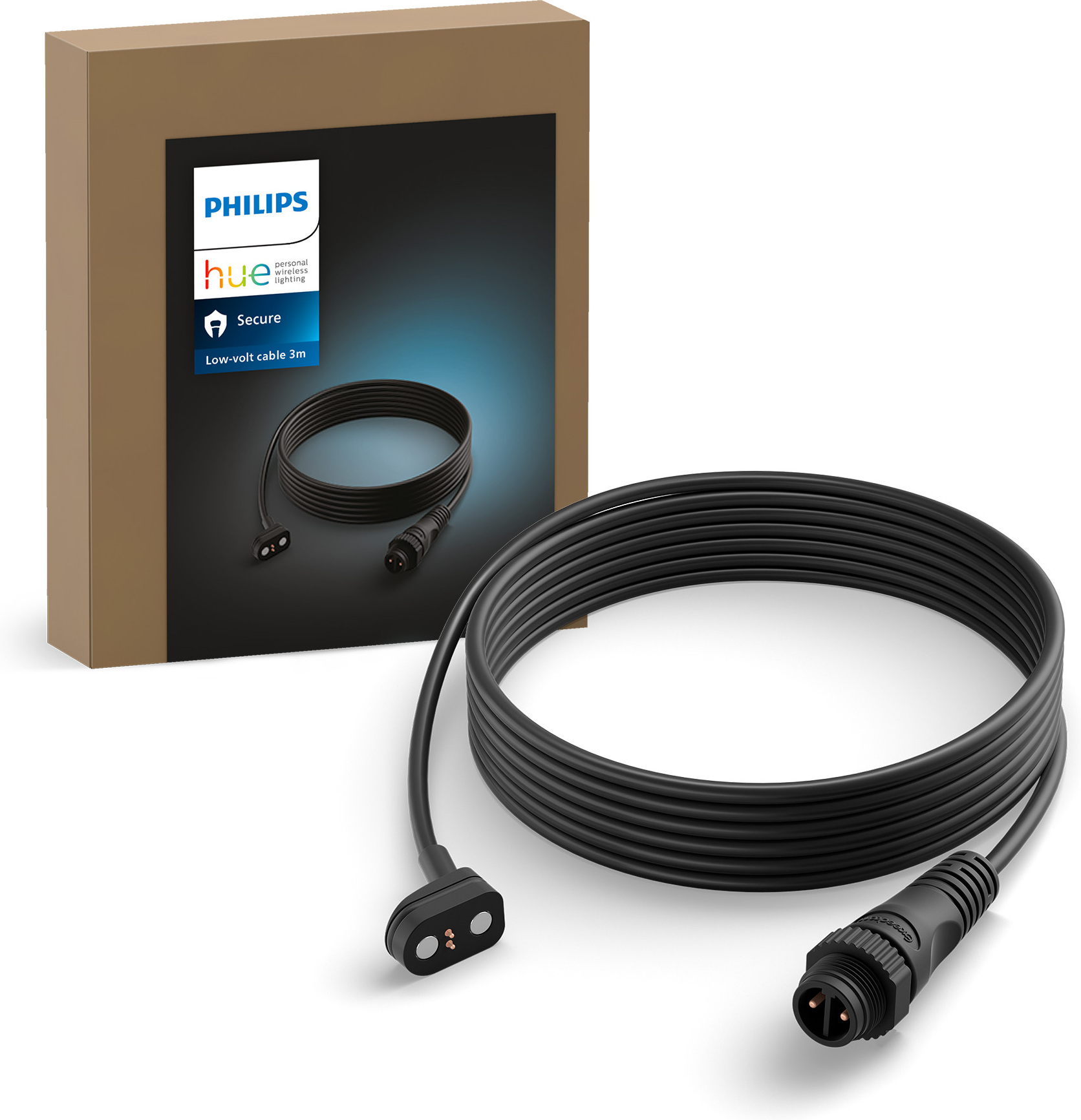 Philips Hue Secure CSA-2DA madalpingekaabel, must, 3 m - Image 3