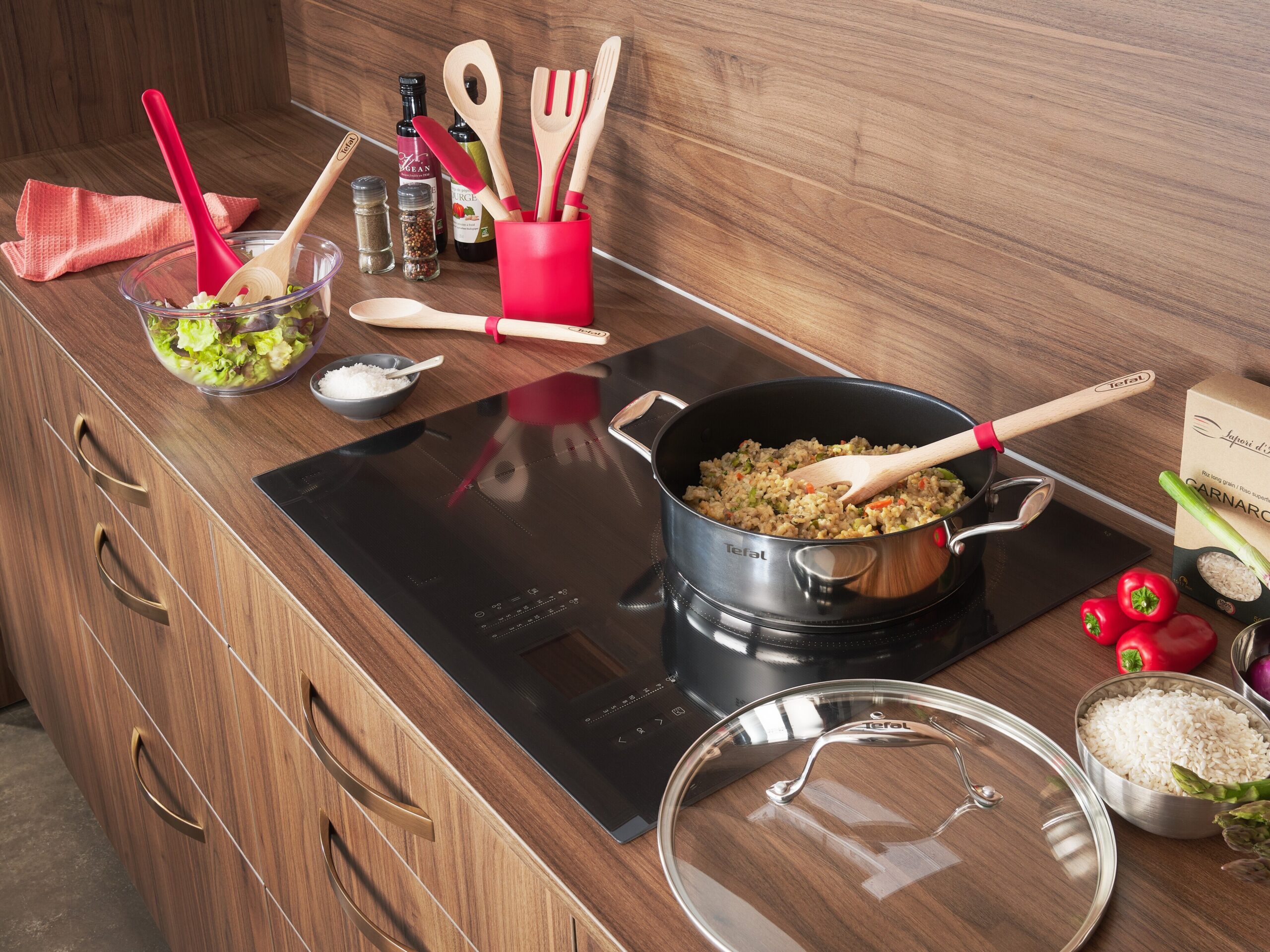 Tefal Ingenio puidust ämber 32,5 cm, puit/silikoon - Image 5