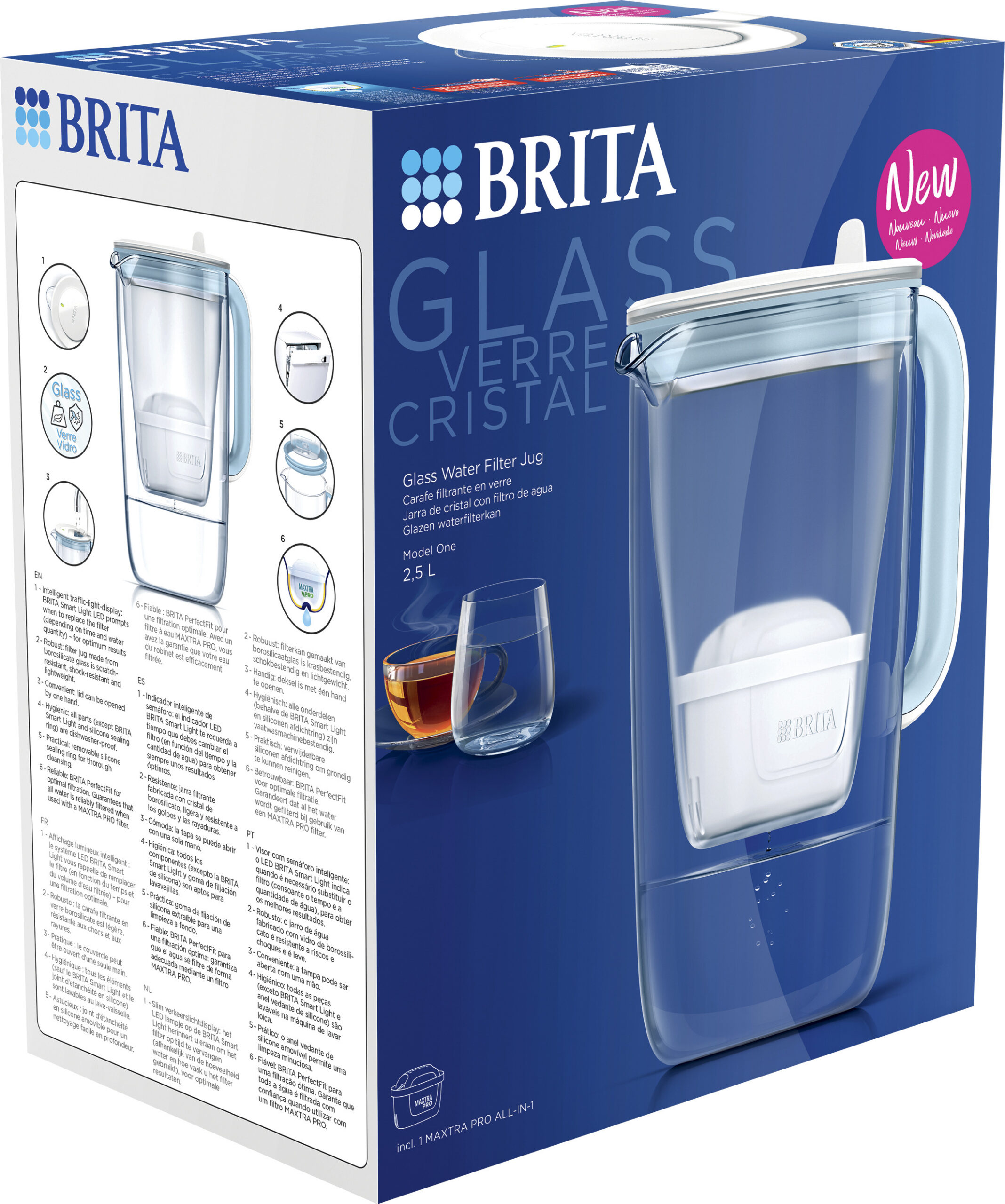 Brita klaaskannu veefiltrikann, klaas, 1,5 l - Image 2