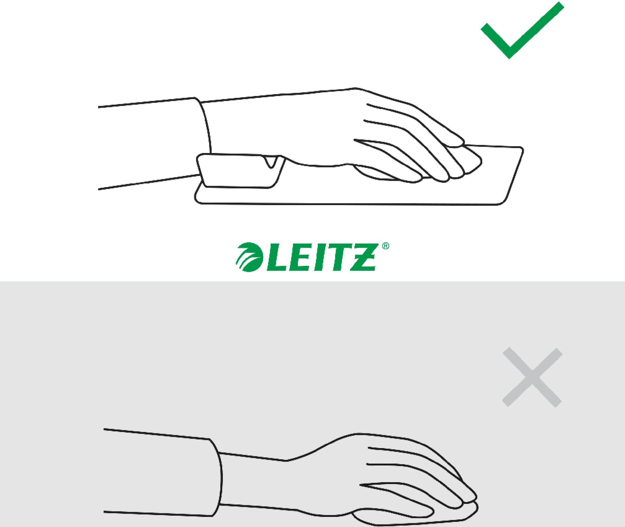 Leitz Ergo hiirematt reguleeritava randmetoega, valge - Image 4