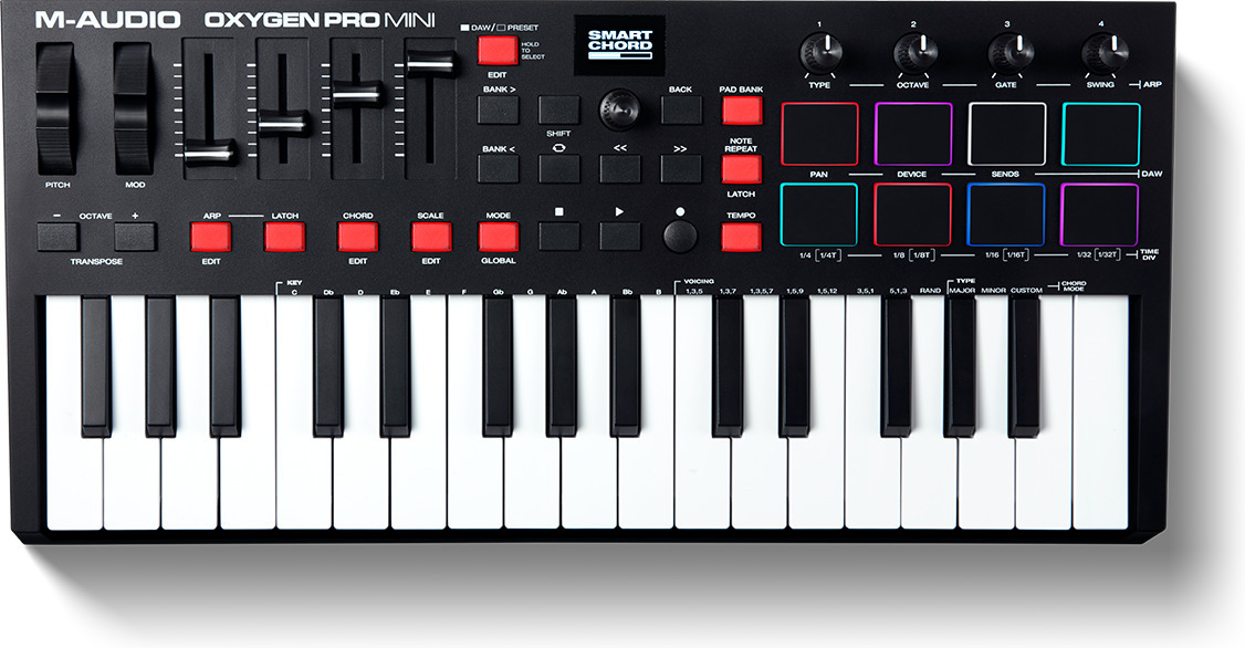 M-Audio Oxygen Pro Mini MIDI-klaviatuur, 32 klahvi - Image 4