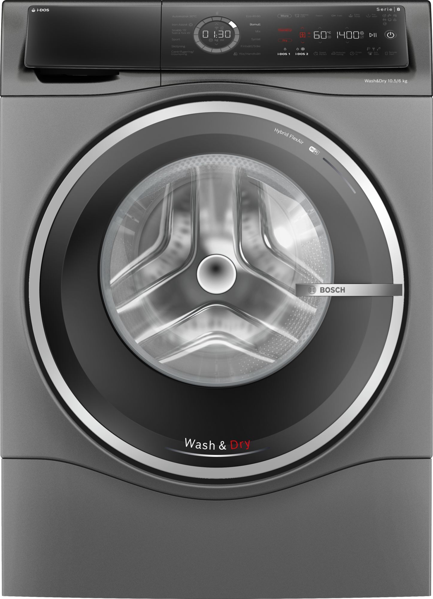 Bosch WNC254ARSN Serie 8 pesumasin, hall - Image 2