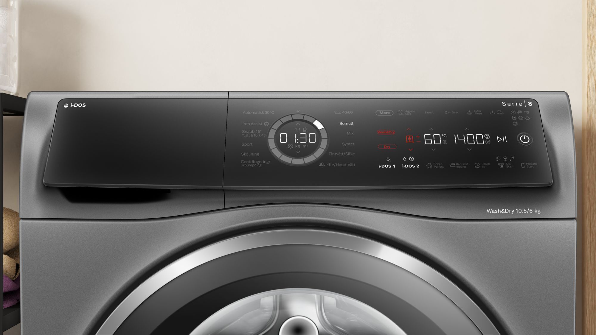 Bosch WNC254ARSN Serie 8 pesumasin, hall - Image 3
