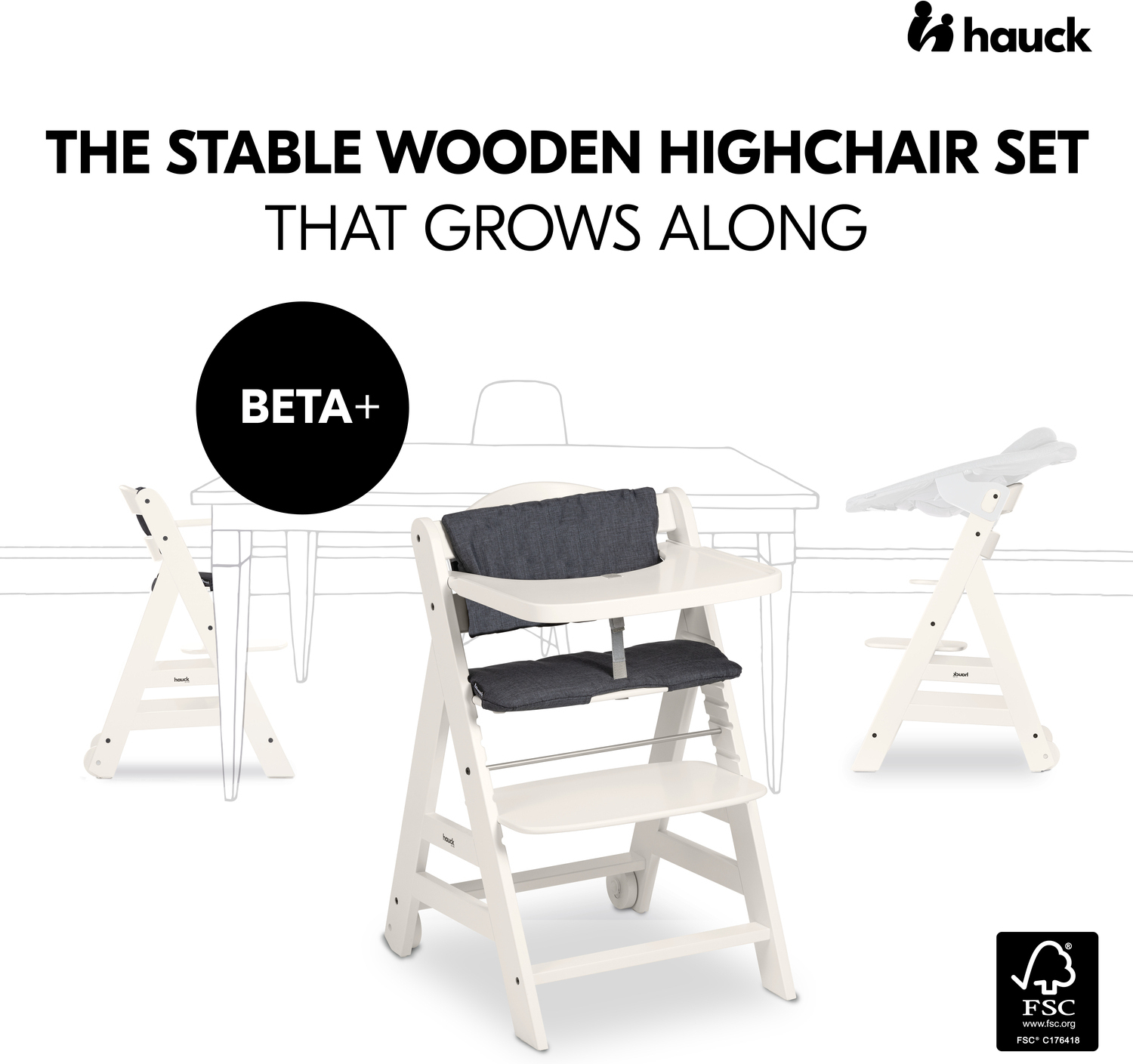 Hauck Beta+ söögitool, valge - Image 2