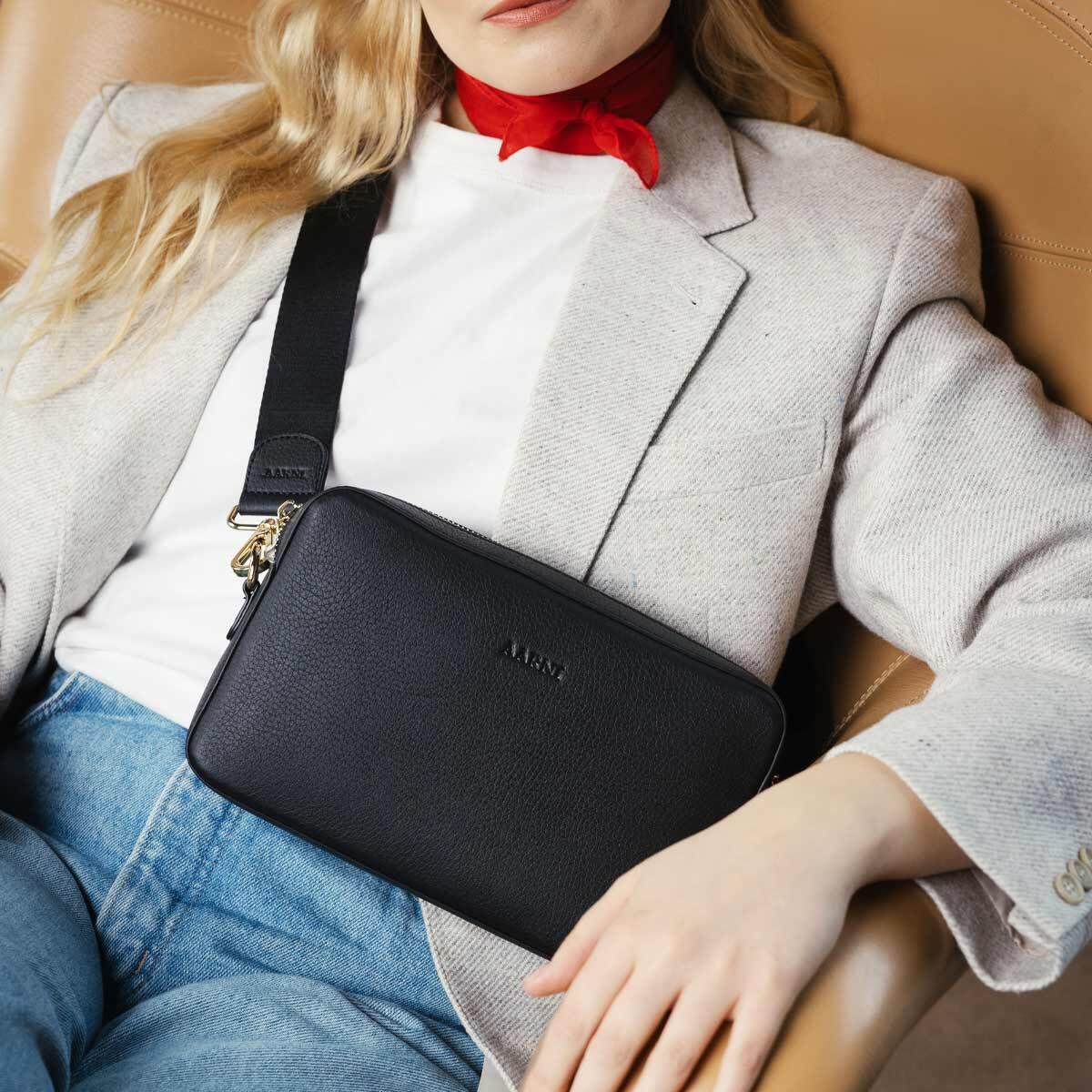 Aarni suur õlakott, must/hõbedane - Image 5