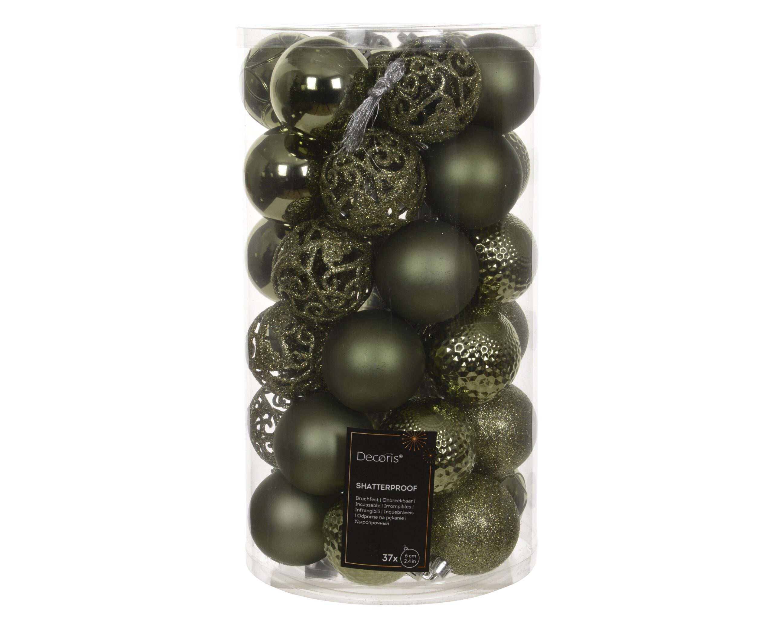 Decoris purunemiskindel jõulupuu kaunistuste komplekt, 6 cm, rosmariin, 37 tk