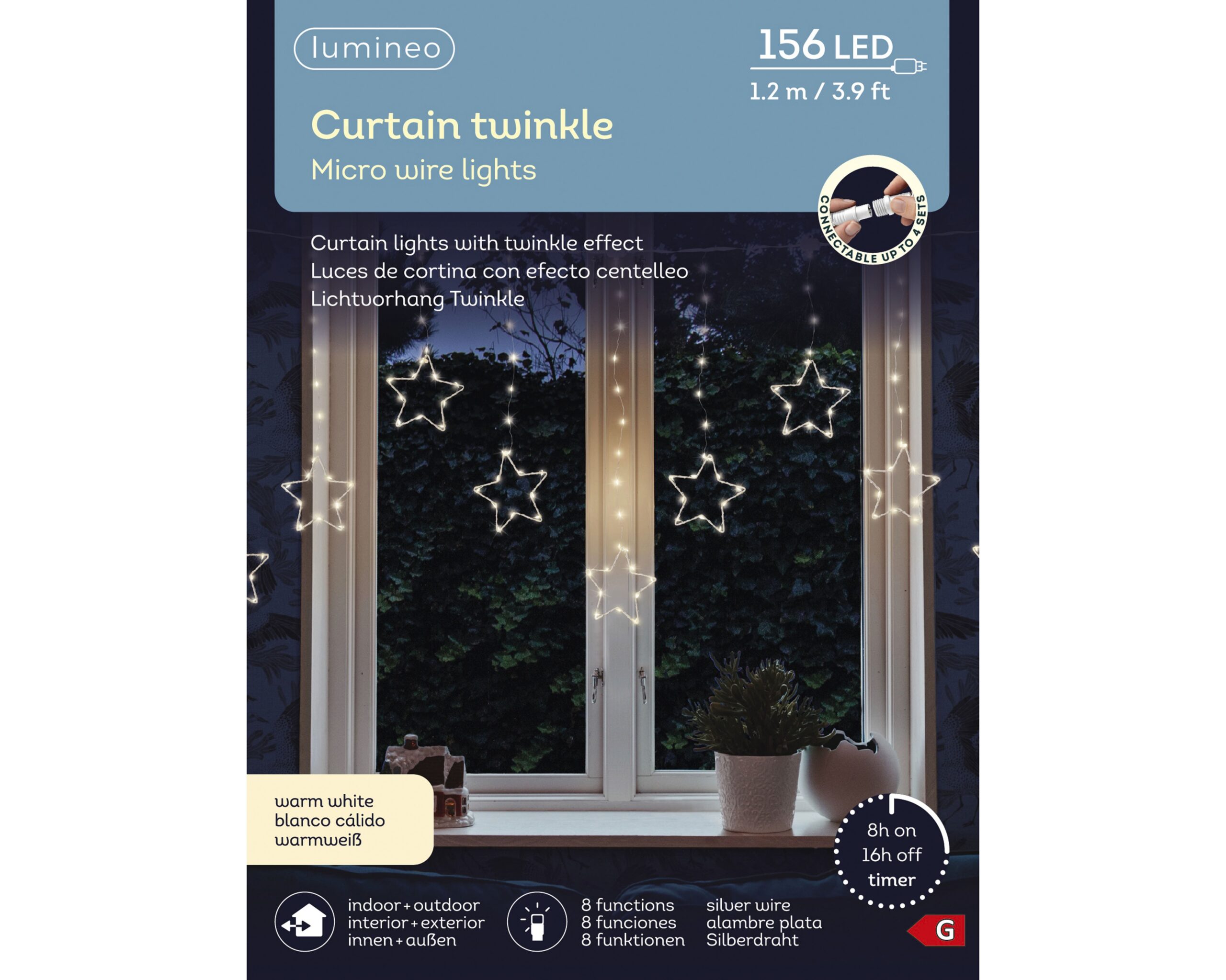 Lumineo Micro LED täht twinkle õue dekoratiivvalgustite komplekt, 120 x 60 cm - Image 3