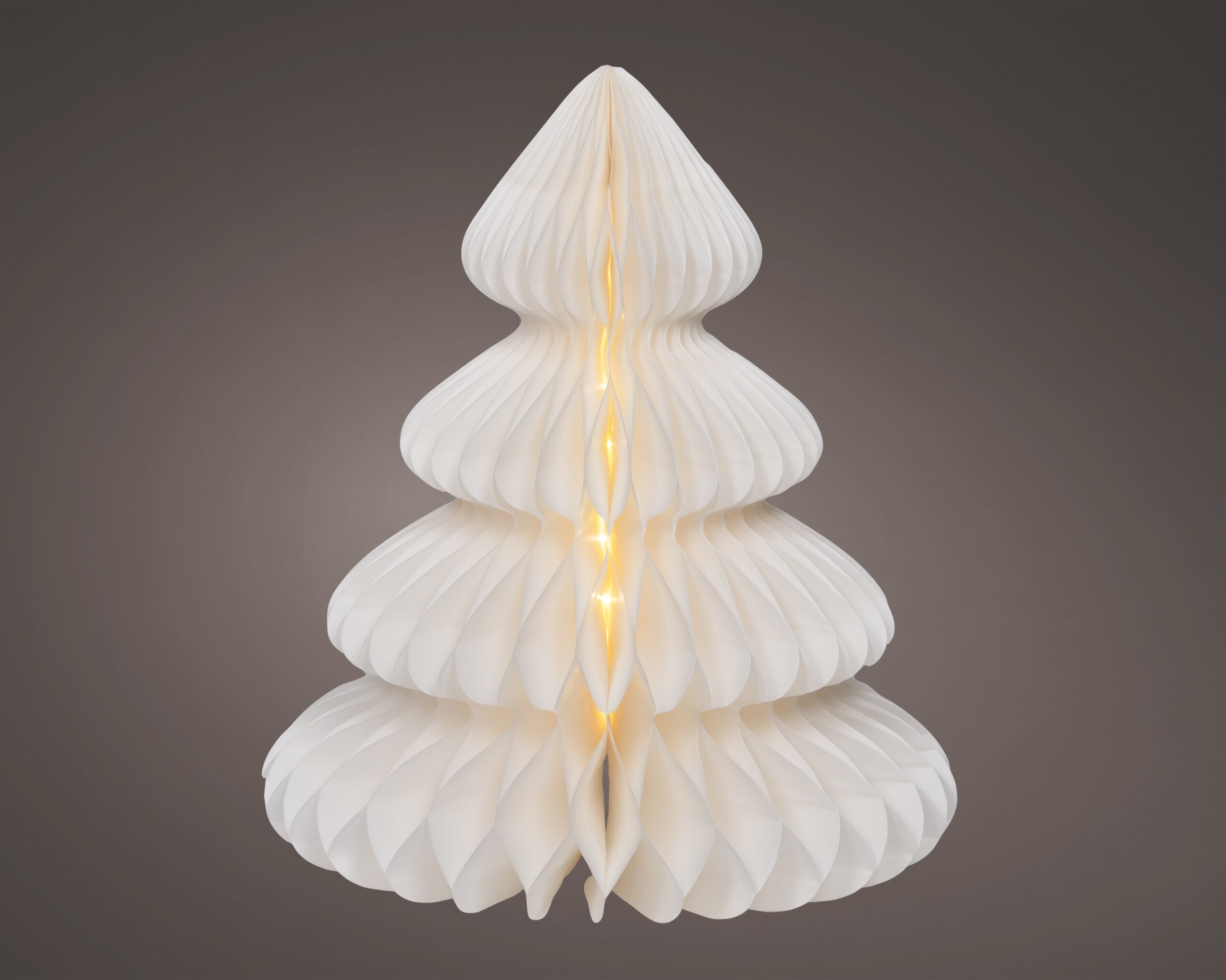 Lumineo paberkuusk valgusega, 48 cm, soe valge, patareitoitel