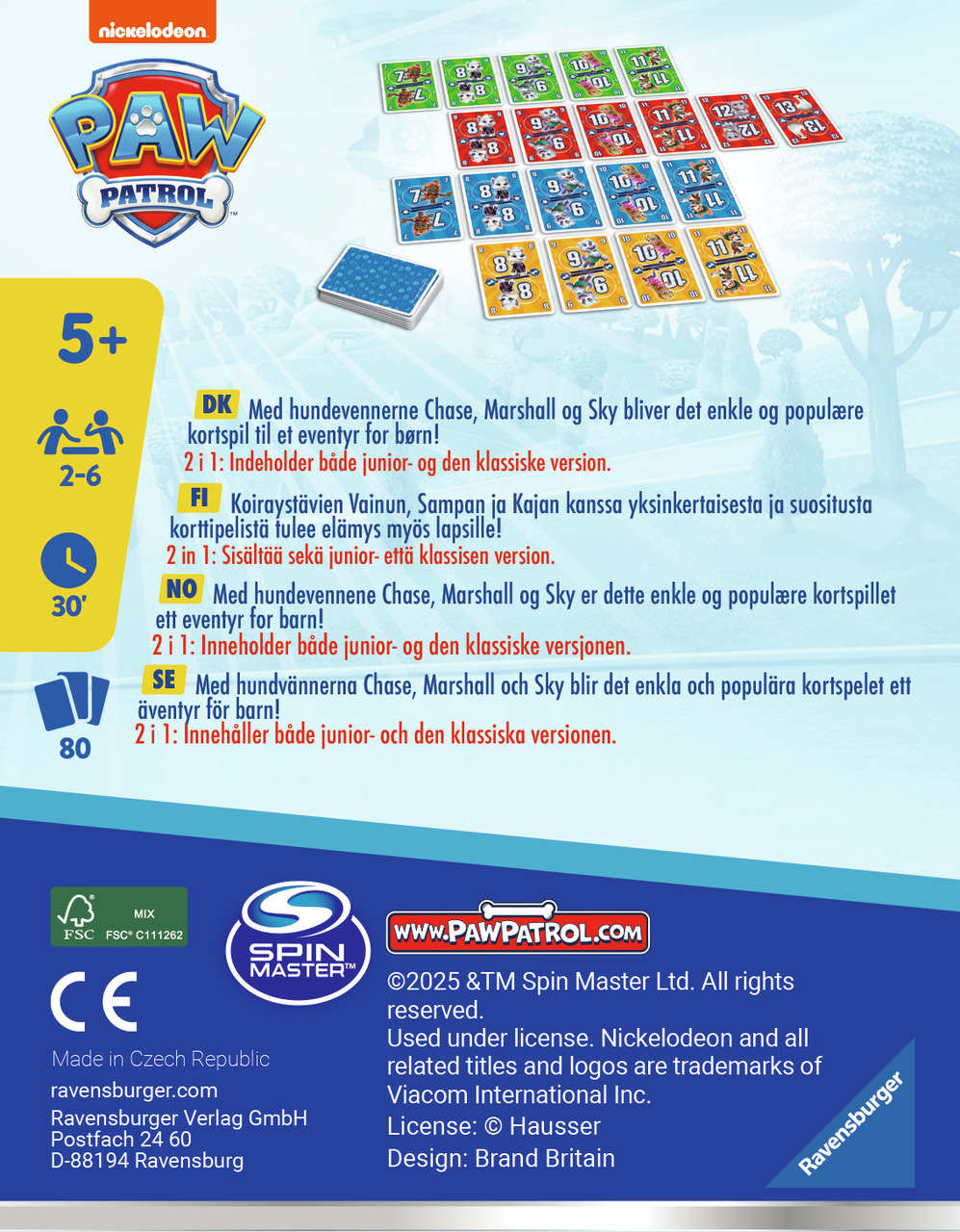 Ravensburger Paw Patrol Elevens kaardimäng - Image 2
