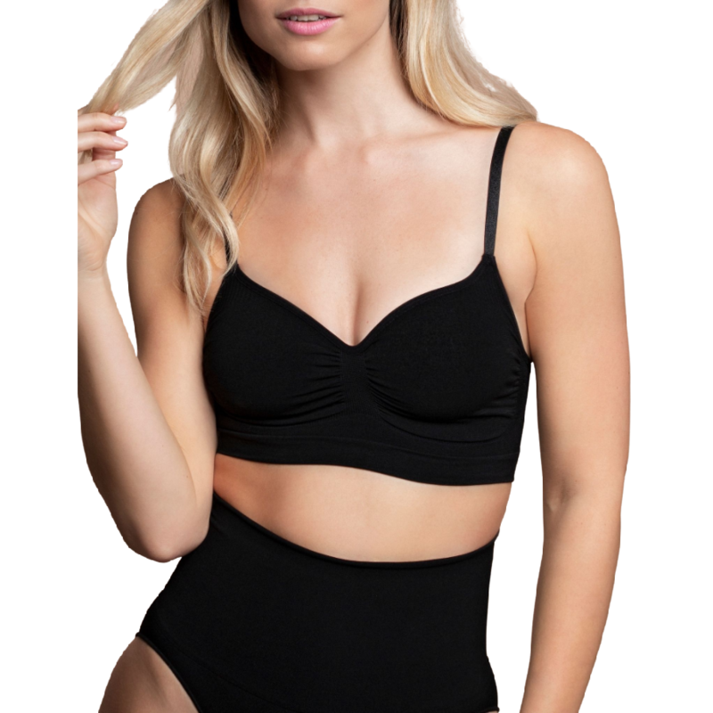 MEDIUM CONTROL BRA SEAMLESS BLACK SIZE XL