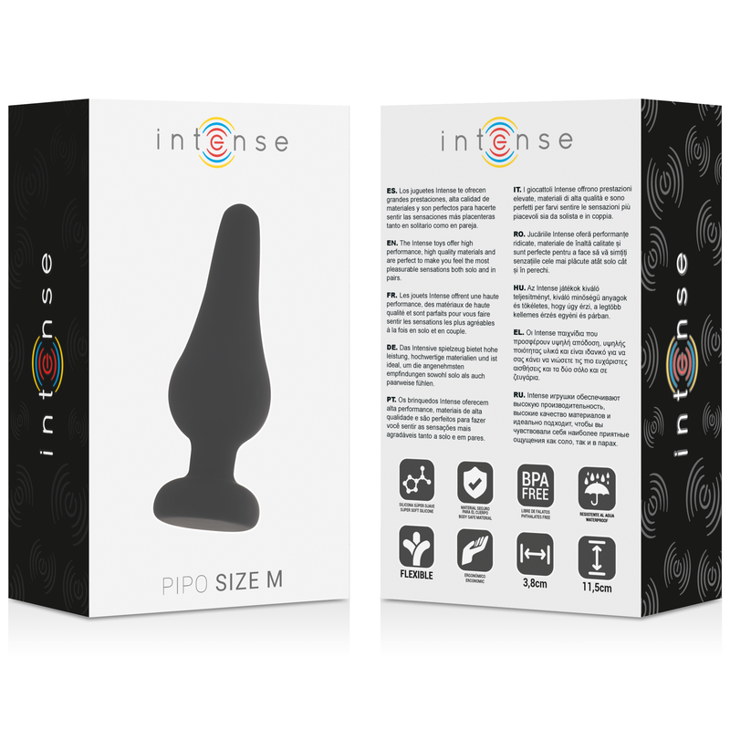 ANAL PLUG PIPO M BLACK SILICONE 11 CM - Image 4