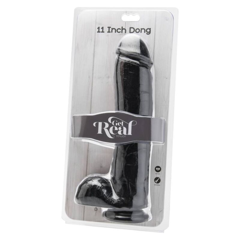 DILDO 28 CM WITH BALLS BLACK - Image 2