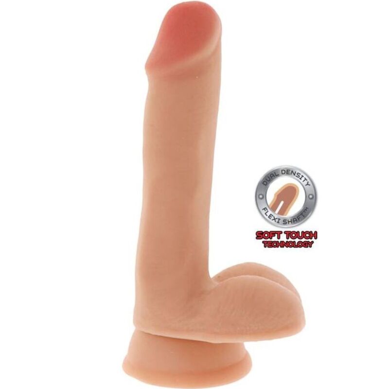DUAL DENSITY DILDO 17 CM BALLS SKIN