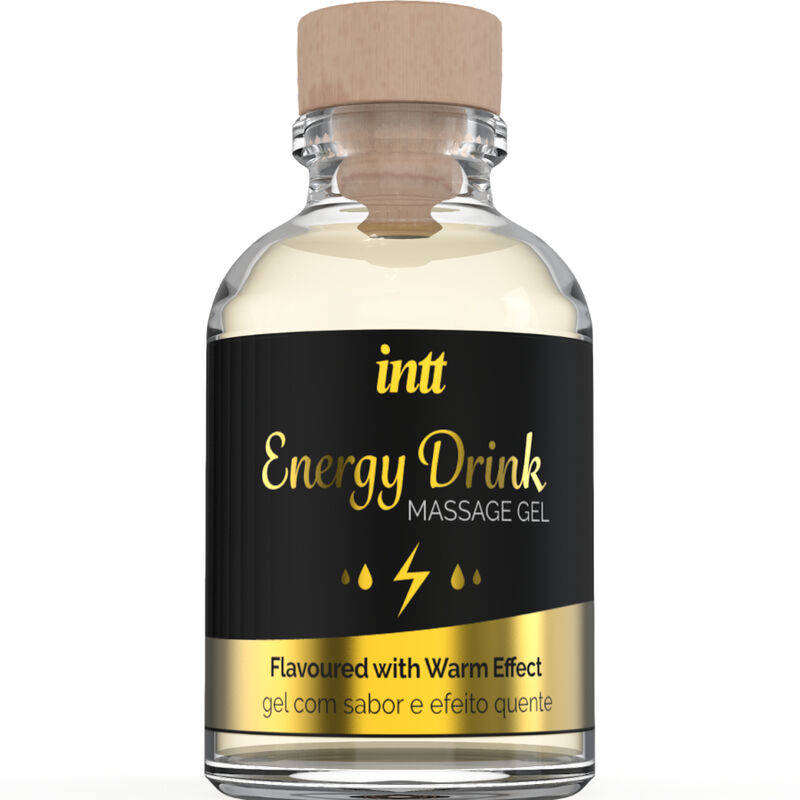 MASSAGE GEL WITH FLAVORED ENERGY CA DRINK AND HEATING EFFECT