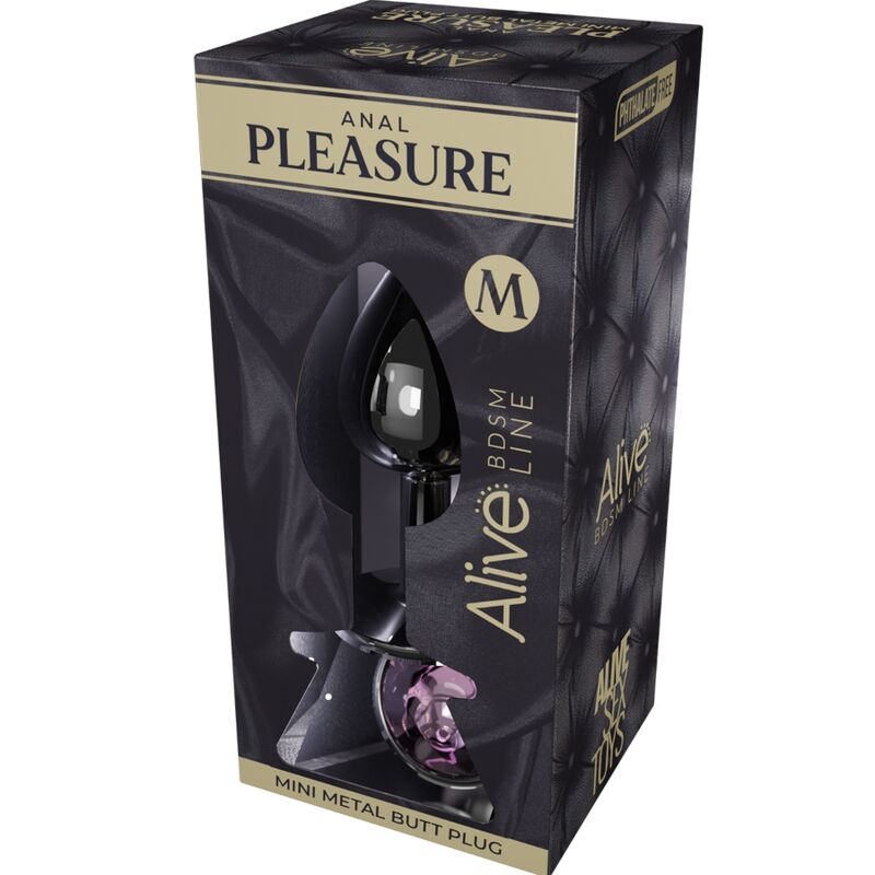 ANAL PLEASURE MINI PLUG METAL PINK SIZE M - Image 2