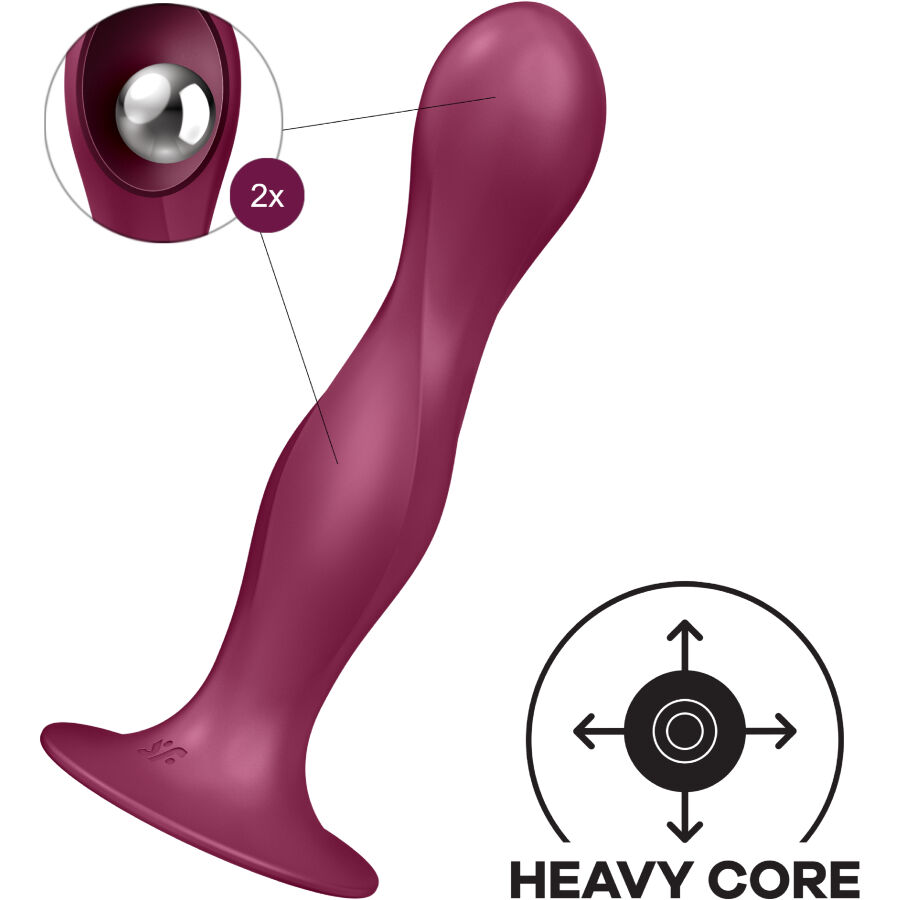DOUBLE BALL-R SILICONE DILDO GARNET - Image 3