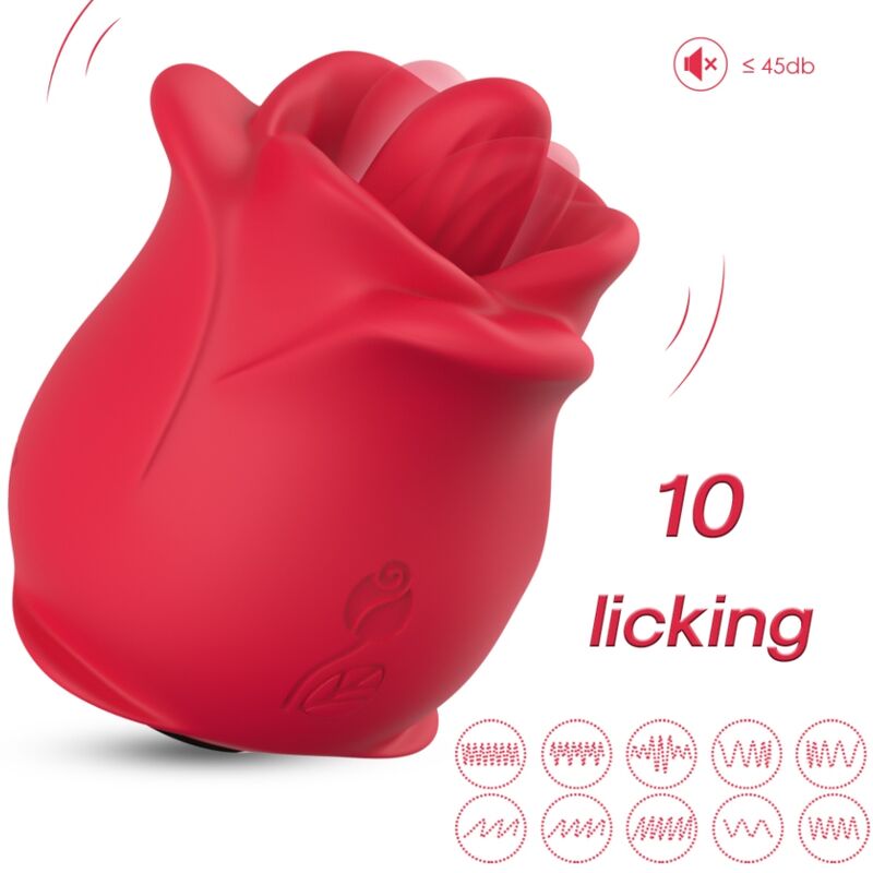 ROSE 10 MODES LICKING CLIT VIBRATOR RED