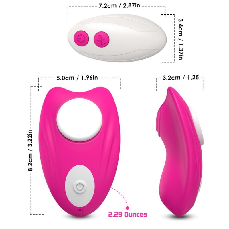 BUTTERFLY WEARABLE PANTIES VIBRATOR REMOTE CONTROL PINK - Image 2