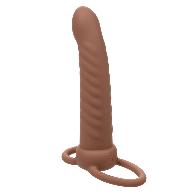 MAXX RIBBED DUAL PENETRATOR 10 VIBRATIONS BROWN - Image 4