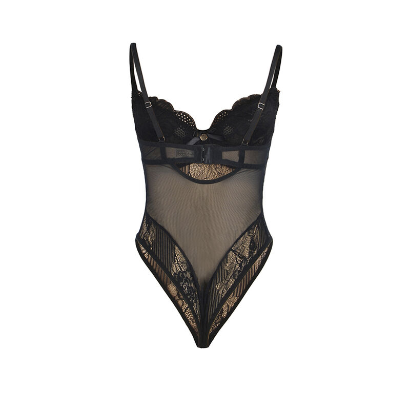 955625 LACE BODYSUIT WITH BOTTOM CLOSURE BLACK L/XL - Image 5