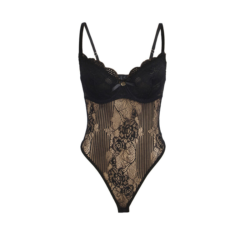 955625 LACE BODYSUIT WITH BOTTOM CLOSURE BLACK L/XL - Image 4