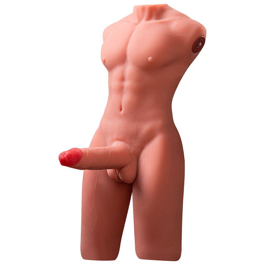 JASON HALF BODY REALISTIC MALE TORSO WITH THRUSTING AND VIBRATION 55 CM