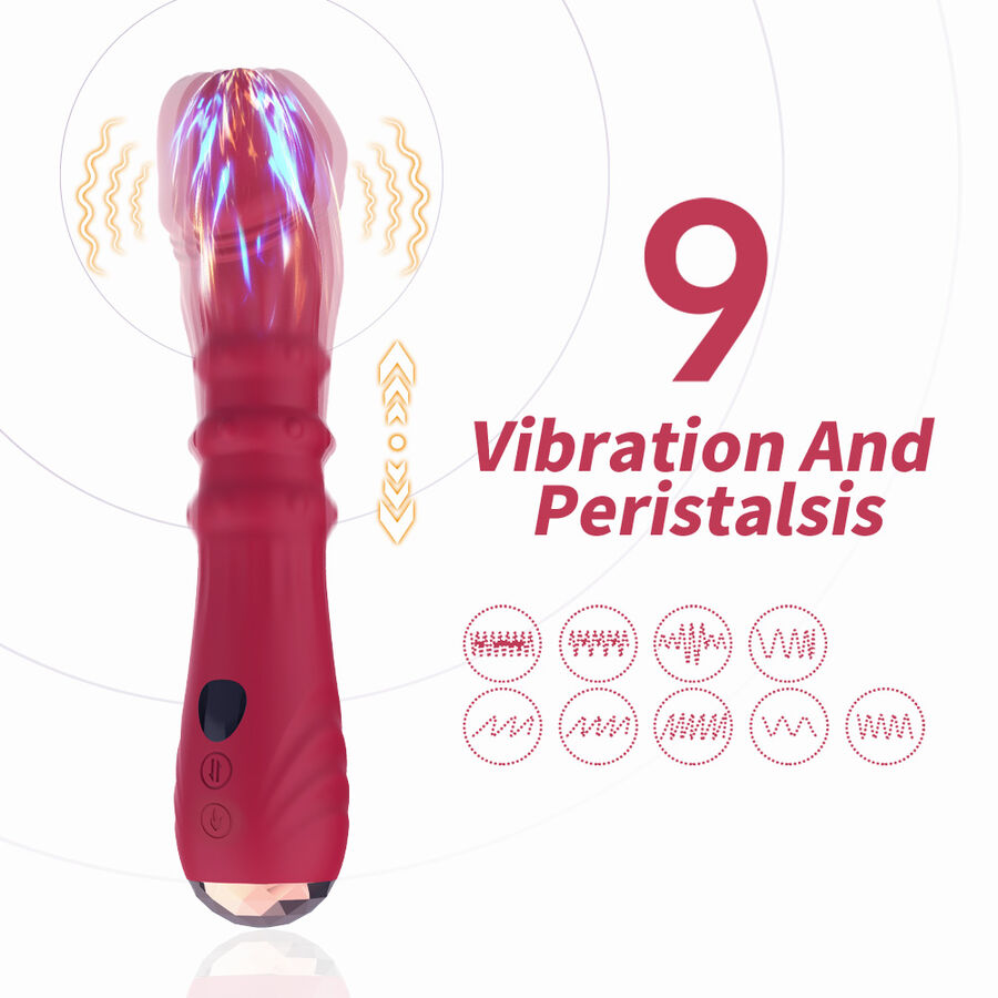 THERMO-ADJUSTABLE POINT A STIMULATOR VIBRATOR DILDO RED - Image 3