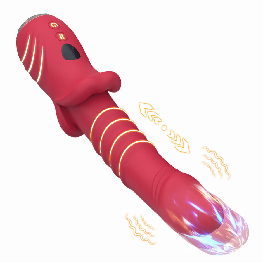POINT A STIMULATING VIBRATOR DILDO RED - Image 2