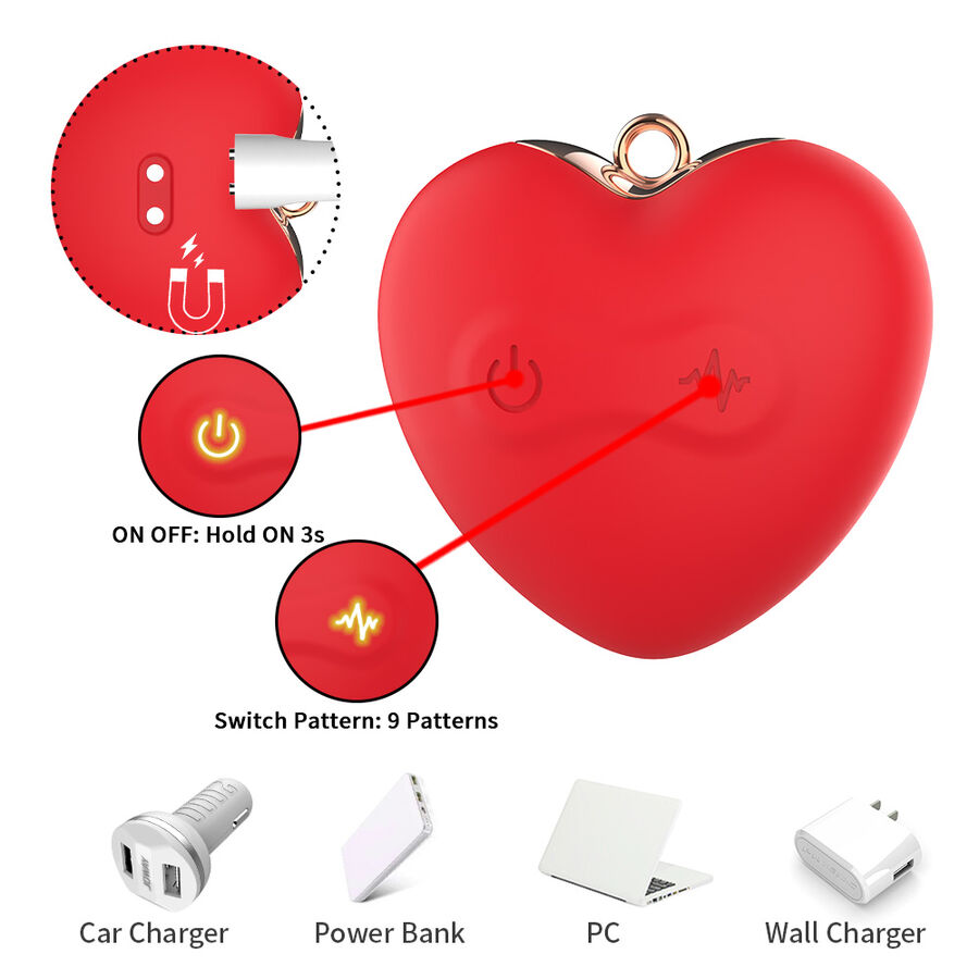 MAGNETIC NIPPLE CLAMPS WITH VIBRATION BUTTERFLY SHAPE RED - Image 4