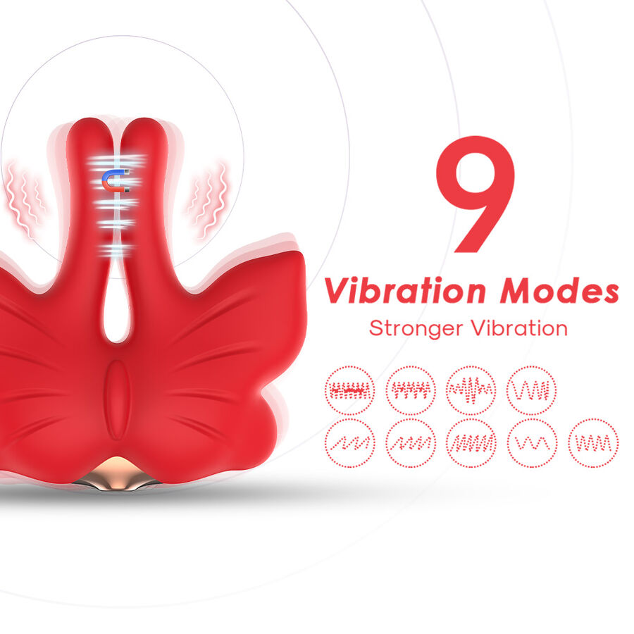 MAGNETIC NIPPLE CLAMPS WITH VIBRATION BUTTERFLY SHAPE RED - Image 5