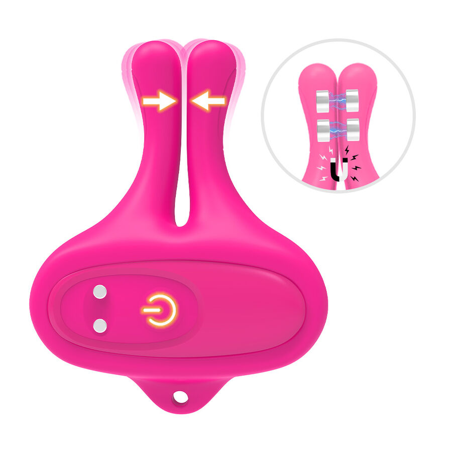 RABBIT SHAPE VIBRATION MAGNETIC NIPPLE CLAMPS PINK - Image 5