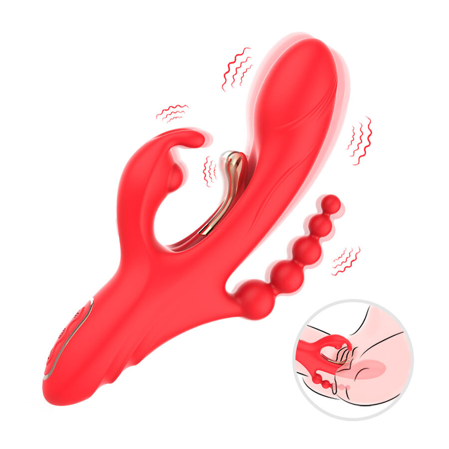 G-SPOT AND CLITORIS STIMULATOR VIBRATOR RED - Image 2