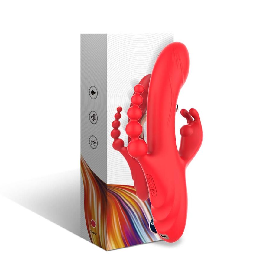 G-SPOT AND CLITORIS STIMULATOR VIBRATOR RED
