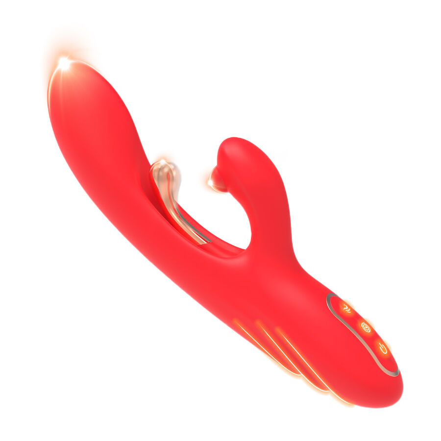 G-SPOT AND CLITORIS STIMULATOR VIBRATOR WITH OSCILLATING TONGUE RED - Image 2