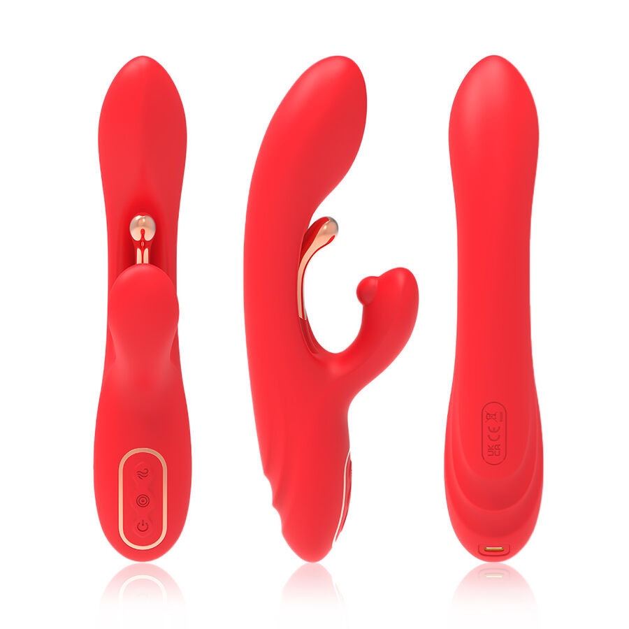 G-SPOT AND CLITORIS STIMULATOR VIBRATOR WITH OSCILLATING TONGUE RED - Image 4