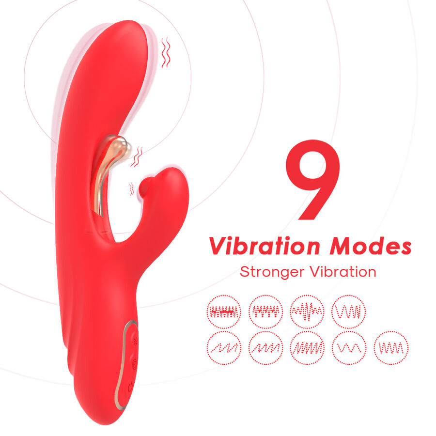 G-SPOT AND CLITORIS STIMULATOR VIBRATOR WITH OSCILLATING TONGUE RED - Image 3